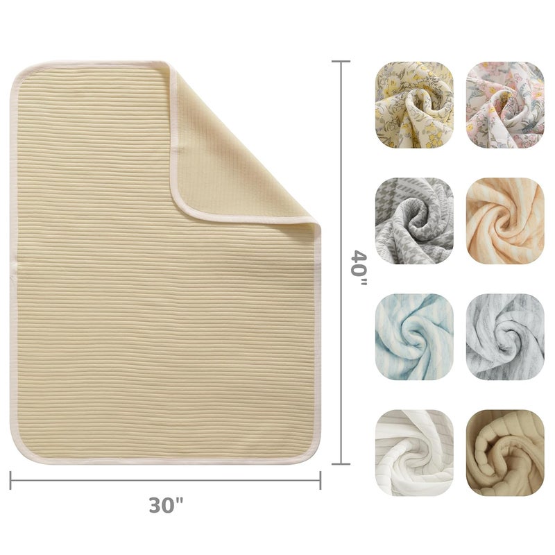 NTBAY Jersey Cotton Quilted Toddler Blanket, Breathable and Warm for Boys and Girls Baby Blanket, 30x40 Inches, Camel Stripe - Image 3